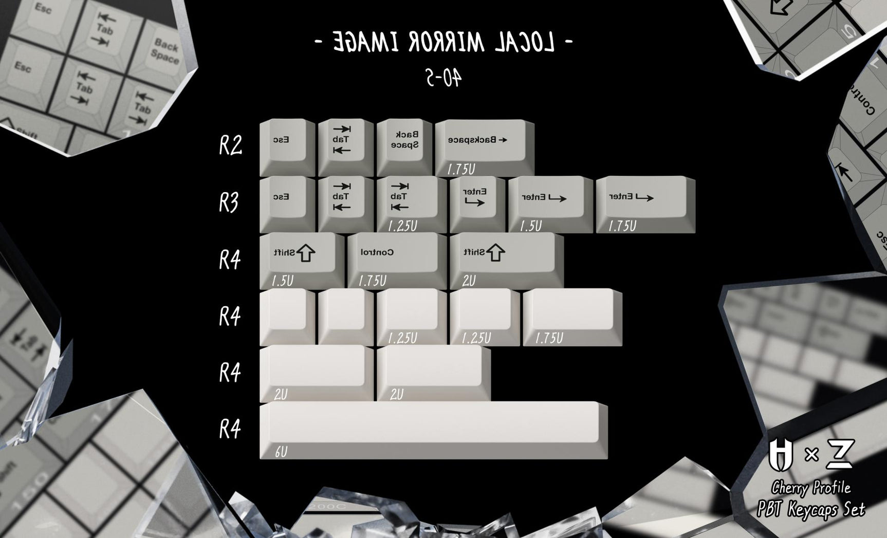 ZERO-G x Hammer CRP Mirror Image PBT Keycaps