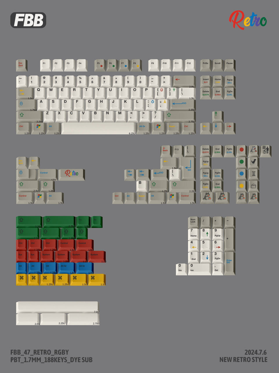 FBB Retro Keycaps Series